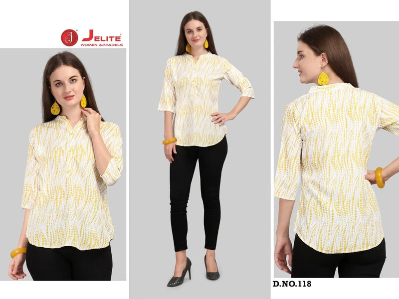 Jelite Tulip  Vol 4 Digital Poly Crepe Fancy Readymade Crepe Tops