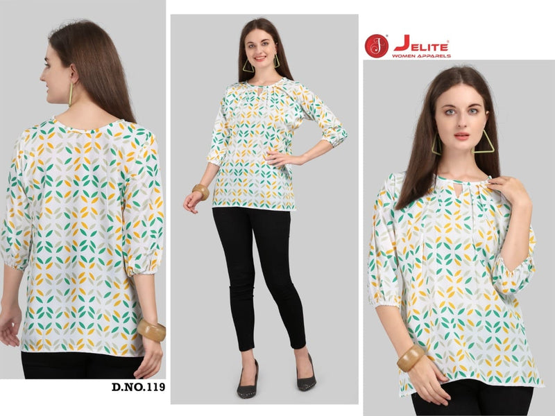 Jelite Tulip  Vol 4 Digital Poly Crepe Fancy Readymade Crepe Tops