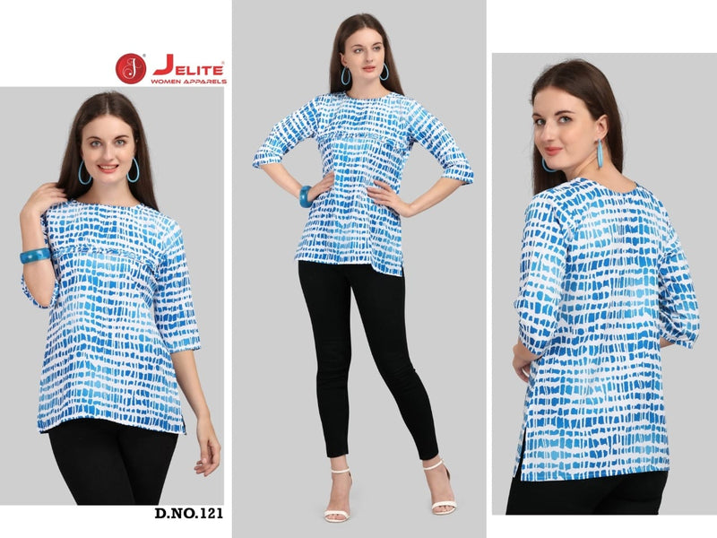 Jelite Tulip  Vol 4 Digital Poly Crepe Fancy Readymade Crepe Tops