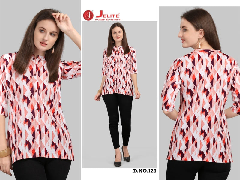 Jelite Tulip  Vol 4 Digital Poly Crepe Fancy Readymade Crepe Tops