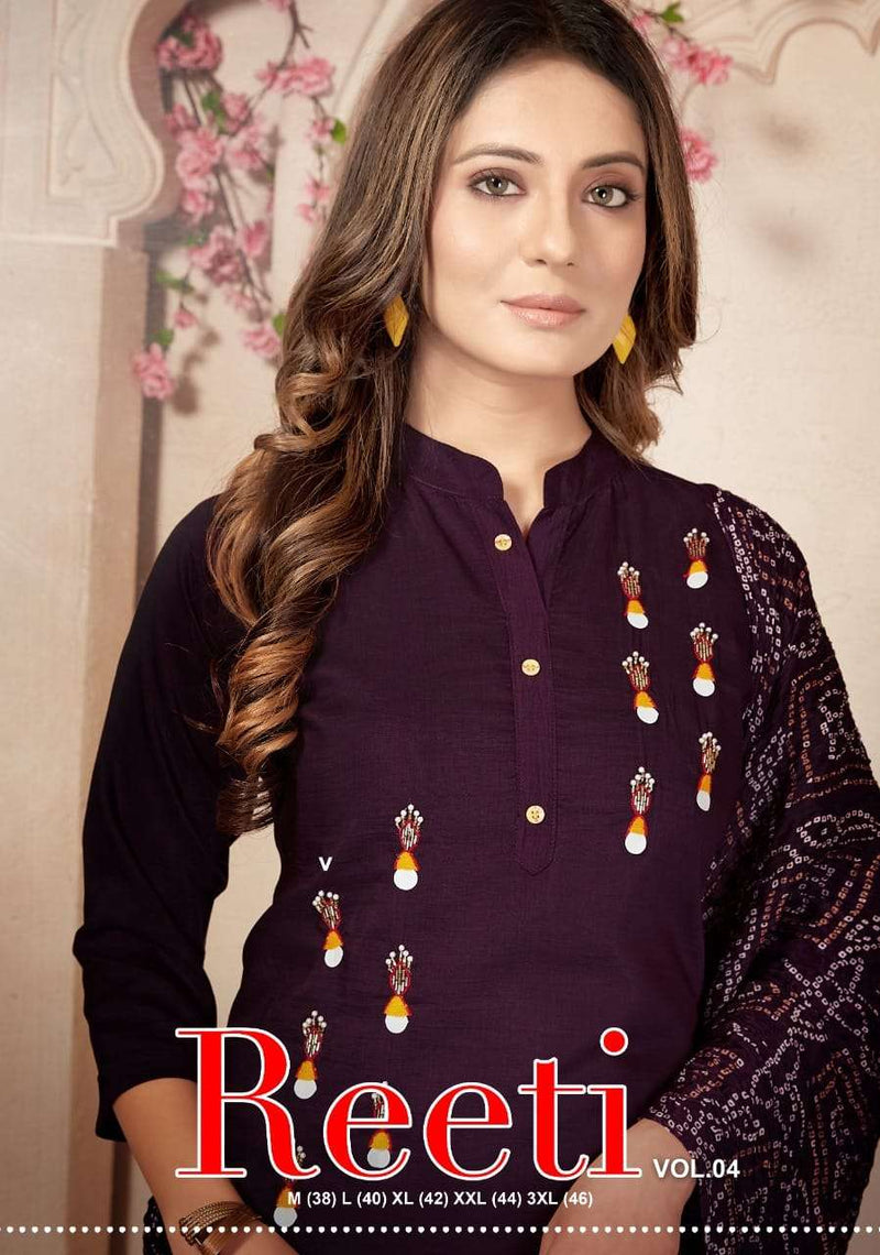 Jhala Impex Reeti Vol 4 Maslin Silk Fancy Kurti