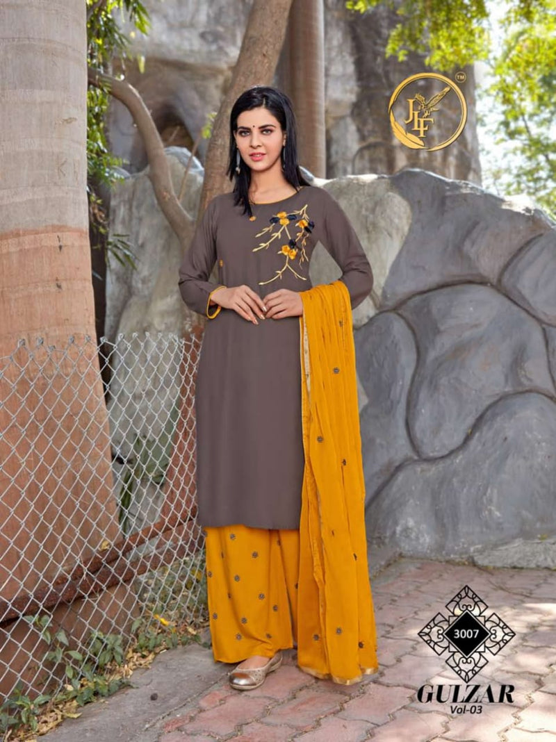 Jlf Fashion Gulzar Vol 3 Rayon Fancy Embroidery Work Kurti