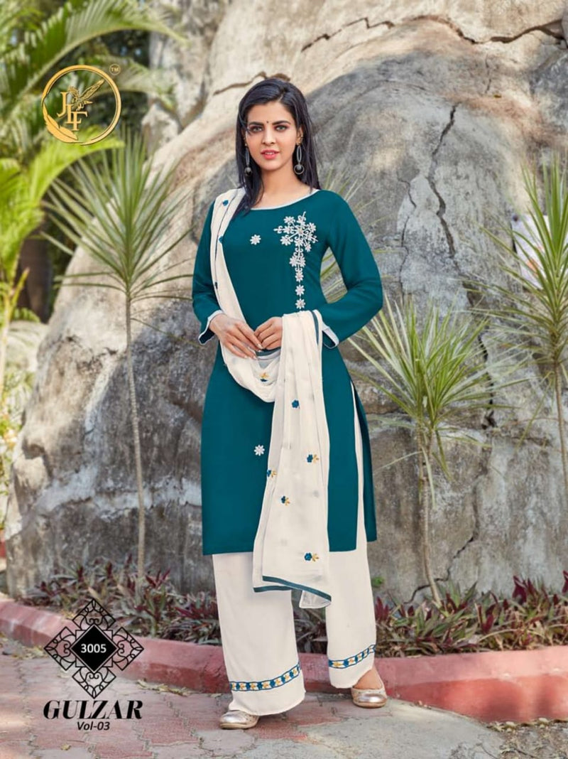 Jlf Fashion Gulzar Vol 3 Rayon Fancy Embroidery Work Kurti
