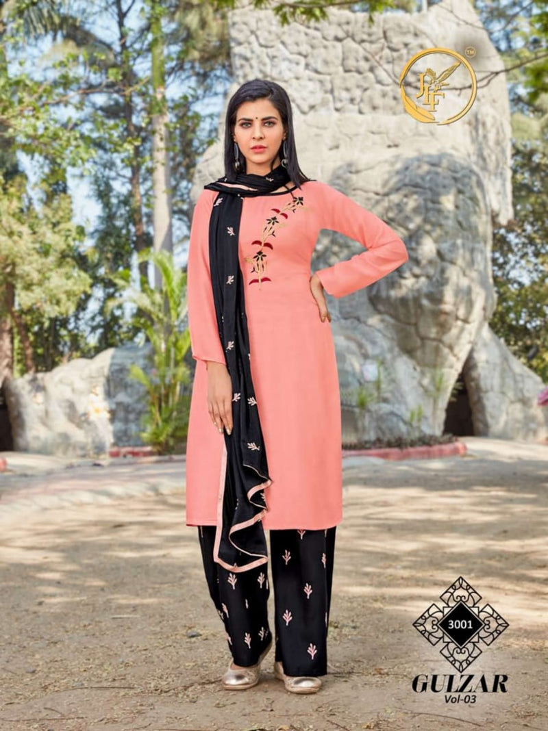 Jlf Fashion Gulzar Vol 3 Rayon Fancy Embroidery Work Kurti