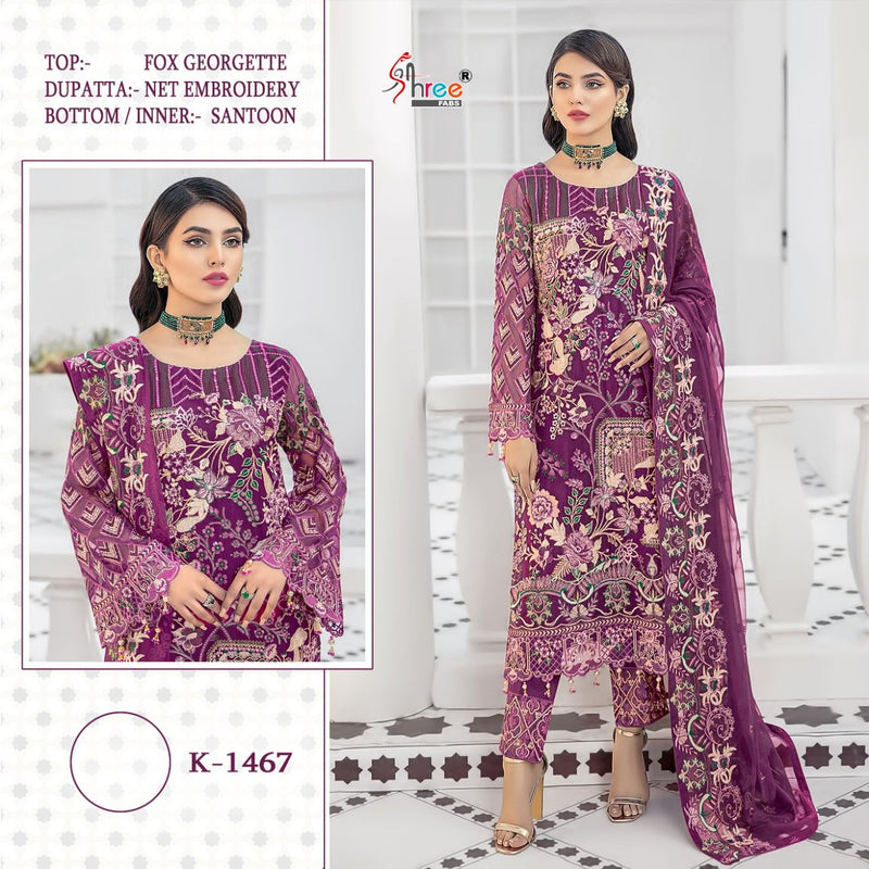 Shree Fab K 1467 And K 1468 Fox Georgette Designer Pakistani Style Party Wear Salwar Suits