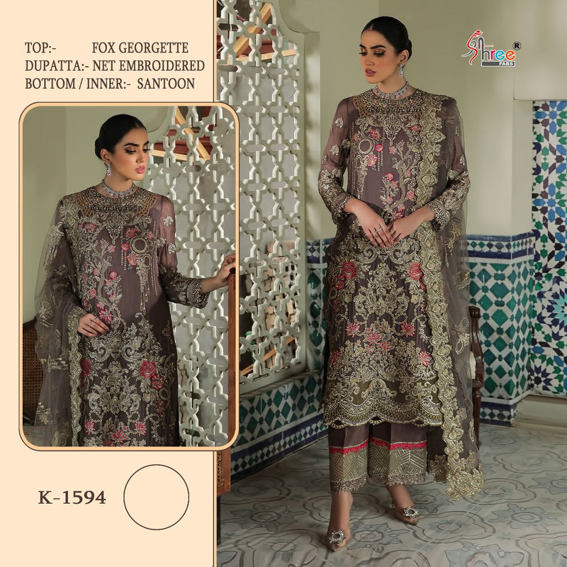 Shree Fabs K 1594 Georgette With Heavy Embroidery Work Stylish Designer Pakistani Party Wear Salwar Kameez