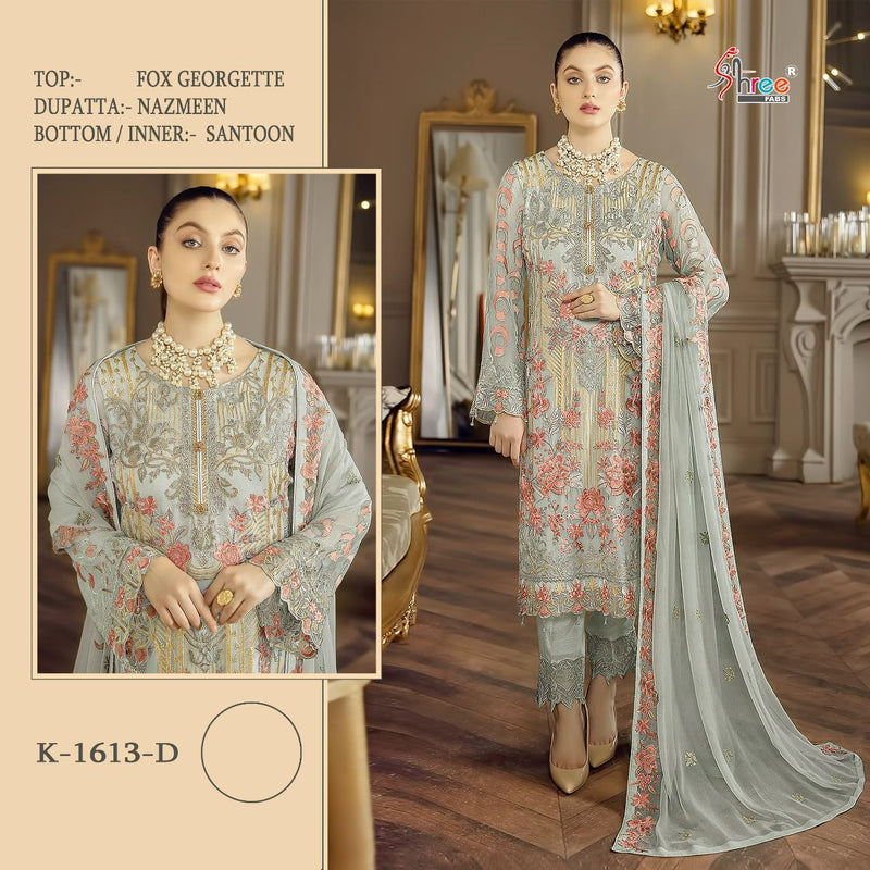 Shree Fabs K 1613 D Fox Georgette With Heavy Embroidery Work Stylish Designer Beautiful Salwar Kameez
