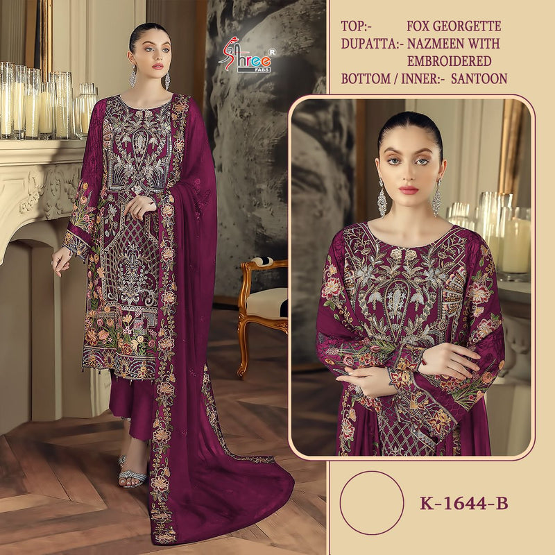 Shree Fabs K 1644 B Georgette With Heavy Embroidery Work Stylish Designer Pakistani Beautiful Salwar Kameez