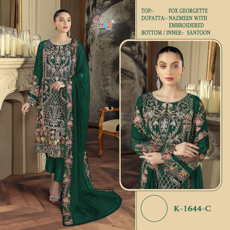 Shree Fabs K 1644 C Georgette With Heavy Embroidery Work Stylish Designer Pakistani Beautiful Salwar Kameez
