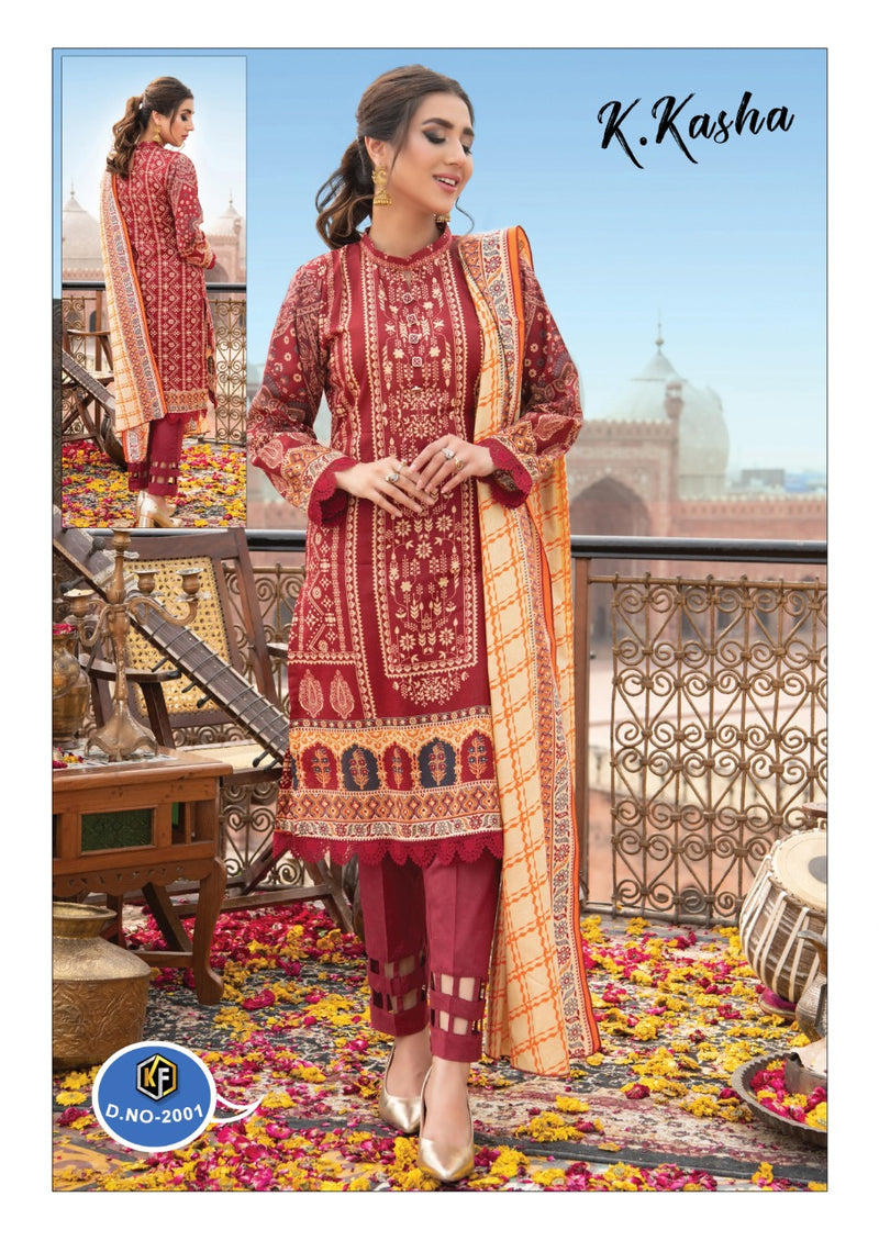 Keval Fashion K Kasha Vol 2 Pure Cotton With Fancy Work Stylish Designer Casual Salwar Kameez
