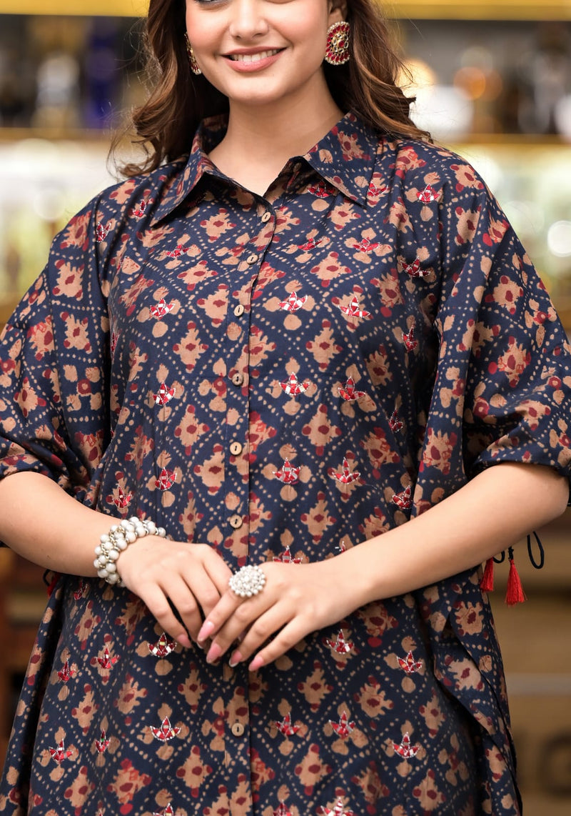 Mf Kaftan Style Muslin With Heavy Beautiful Work Stylish Designer Party Wear Fancy Kurti