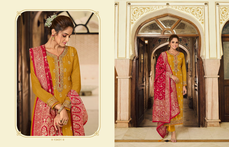 Zisa Kainaat Jacquard Jari Work Embroidery Work Fancy Designer Partywear Salwar Kameez