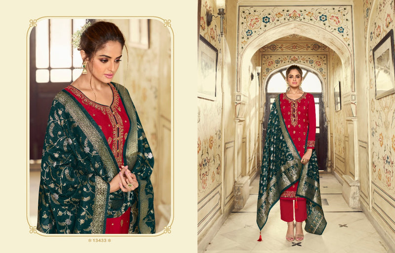 Zisa Kainaat Jacquard Jari Work Embroidery Work Fancy Designer Partywear Salwar Kameez