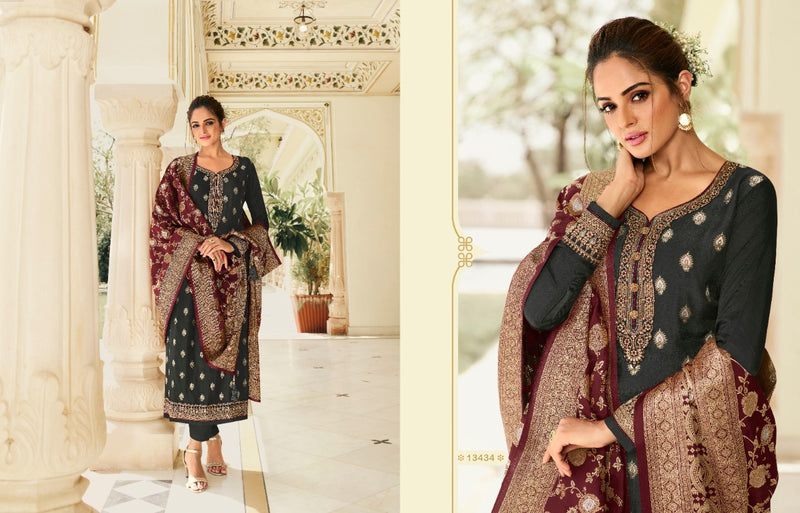 Zisa Kainaat Jacquard Jari Work Embroidery Work Fancy Designer Partywear Salwar Kameez