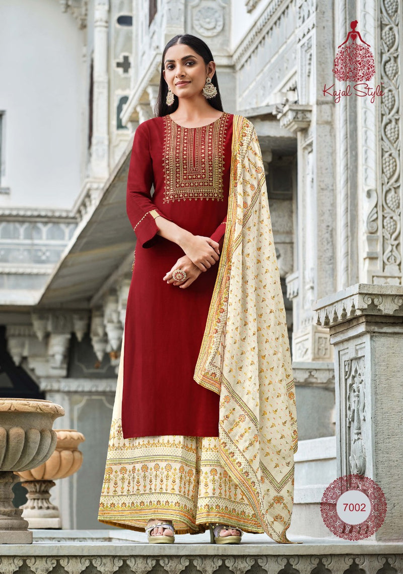 Kajal  Style Gulzar Vol 7 Heavy Rayon Cotton Printed  Stylish Kurti Dupatta