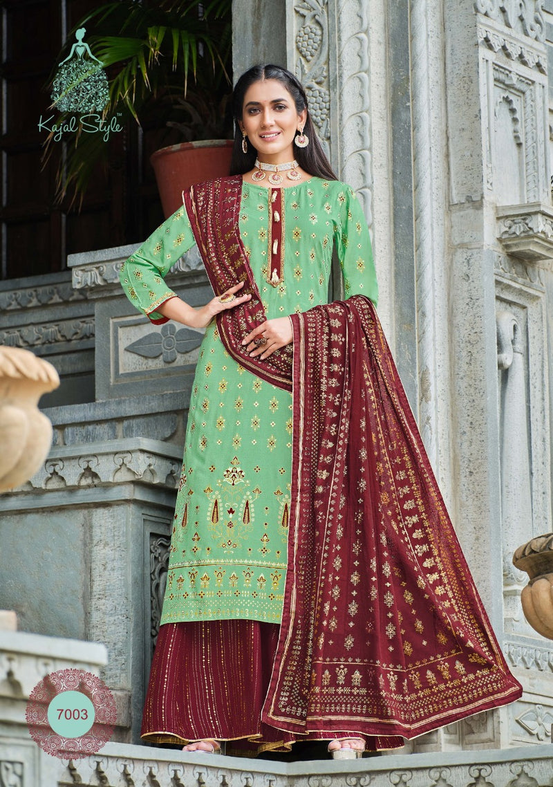 Kajal  Style Gulzar Vol 7 Heavy Rayon Cotton Printed  Stylish Kurti Dupatta