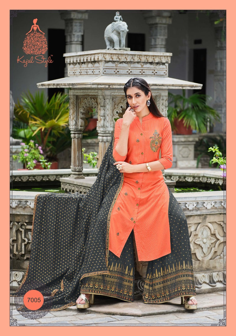Kajal  Style Gulzar Vol 7 Heavy Rayon Cotton Printed  Stylish Kurti Dupatta