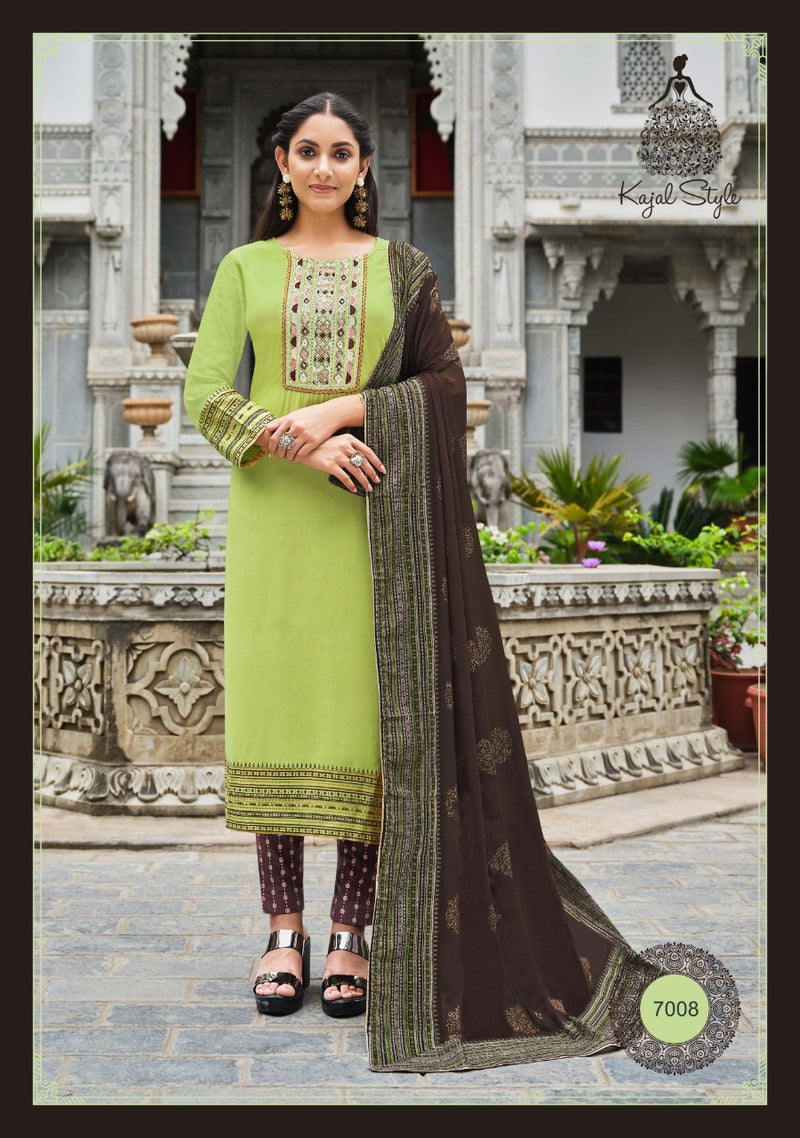 Kajal  Style Gulzar Vol 7 Heavy Rayon Cotton Printed  Stylish Kurti Dupatta