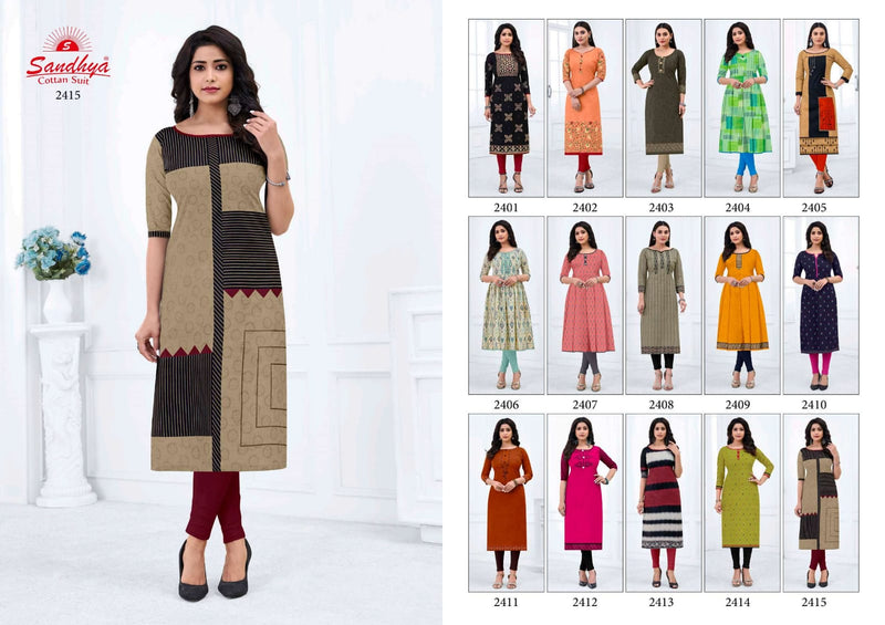 Sandhya Kalakruti Vol 24 Cotton Casual Office Wear Kurtis