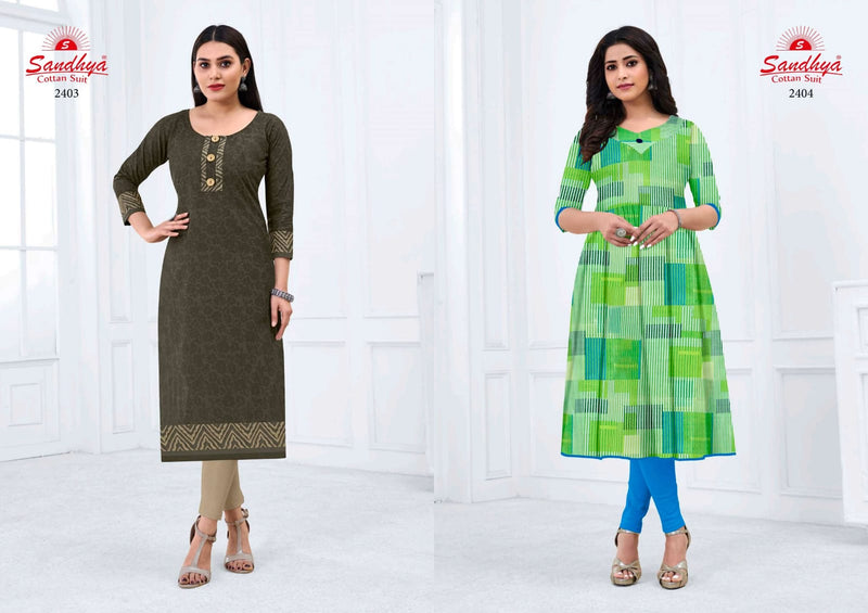 Sandhya Kalakruti Vol 24 Cotton Casual Office Wear Kurtis