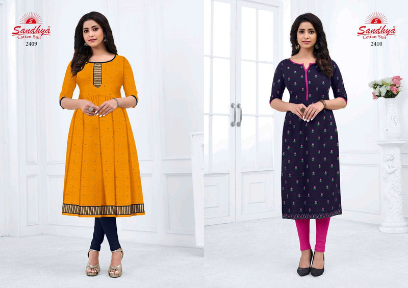 Sandhya Kalakruti Vol 24 Cotton Casual Office Wear Kurtis