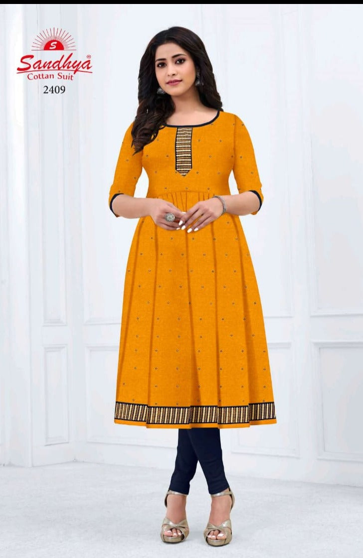 Sandhya Kalakruti Vol 24 Cotton Casual Office Wear Kurtis