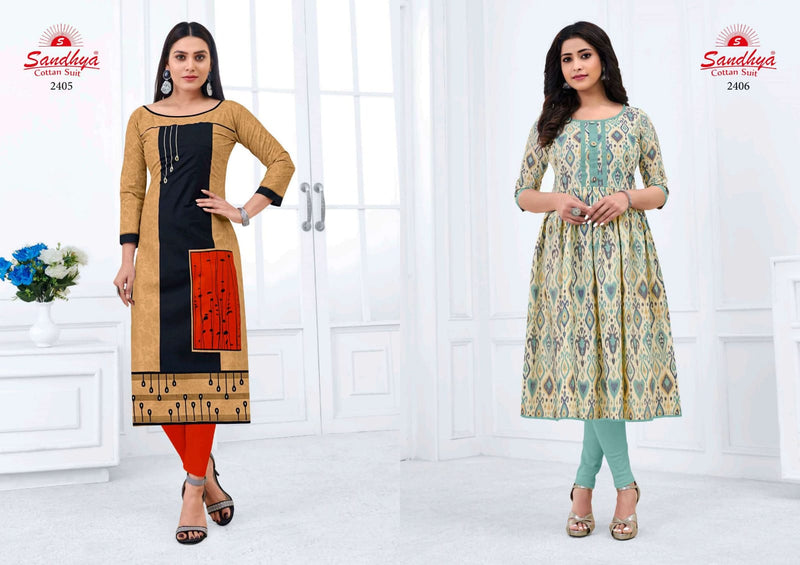 Sandhya Kalakruti Vol 24 Cotton Casual Office Wear Kurtis