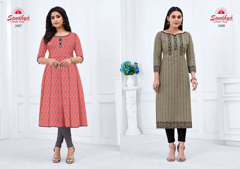 Sandhya Kalakruti Vol 24 Cotton Casual Office Wear Kurtis