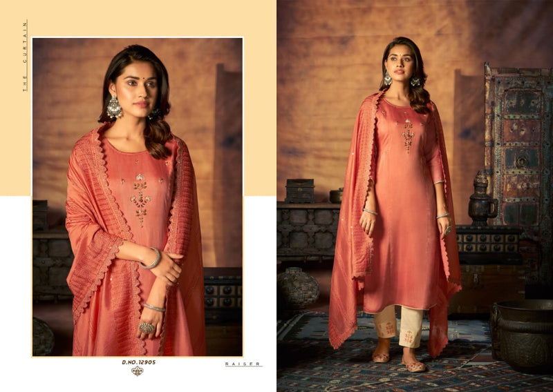 Kalaroop Kajree Fashion Maher Pure Muslin Party Wear Kurtis With Set Of Bottom & Dupatta