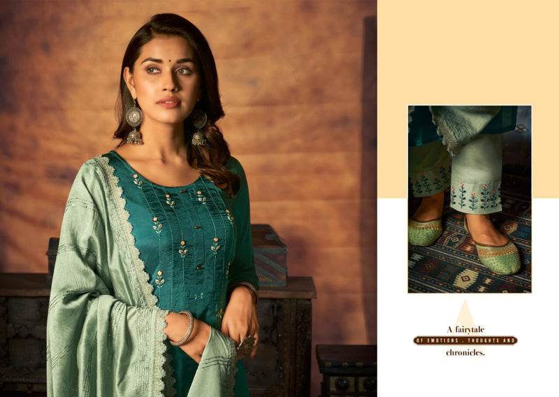 Kalaroop Kajree Fashion Maher Pure Muslin Party Wear Kurtis With Set Of Bottom & Dupatta