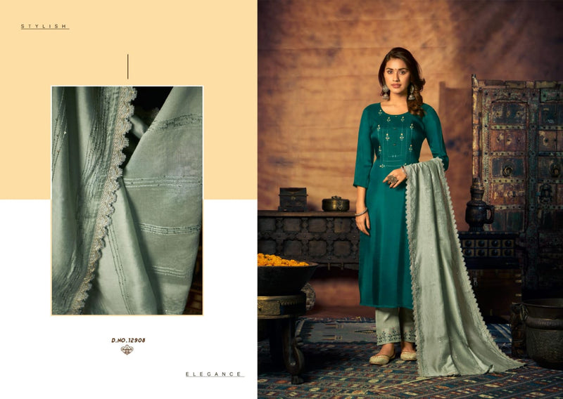 Kalaroop Kajree Fashion Maher Pure Muslin Party Wear Kurtis With Set Of Bottom & Dupatta