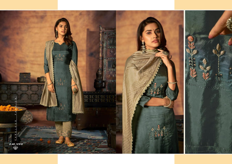 Kalaroop Kajree Fashion Maher Pure Muslin Party Wear Kurtis With Set Of Bottom & Dupatta