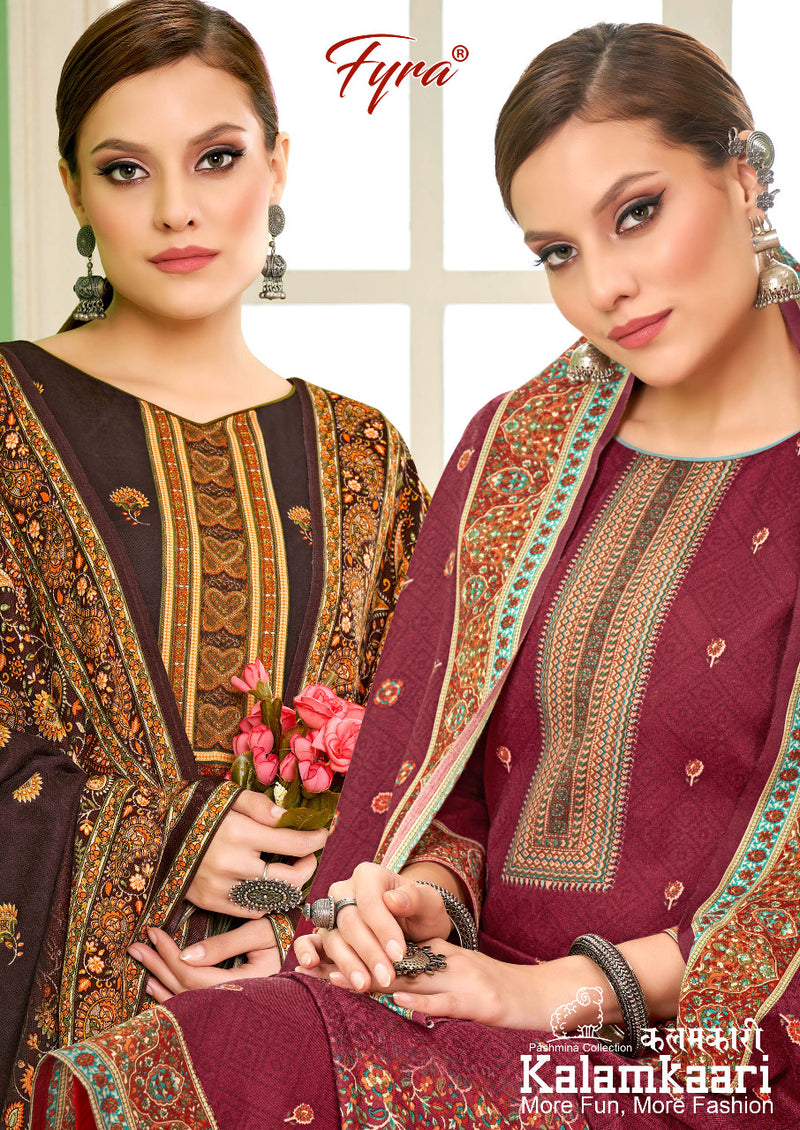 Fyra Kalamkaari Pashmina With Printed Work Stylish Designer Beautiful Fancy Festive Wear Salwar Kameez