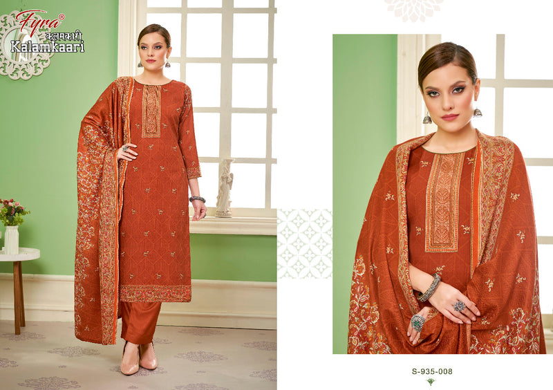 Fyra Kalamkaari Pashmina With Printed Work Stylish Designer Beautiful Fancy Festive Wear Salwar Kameez