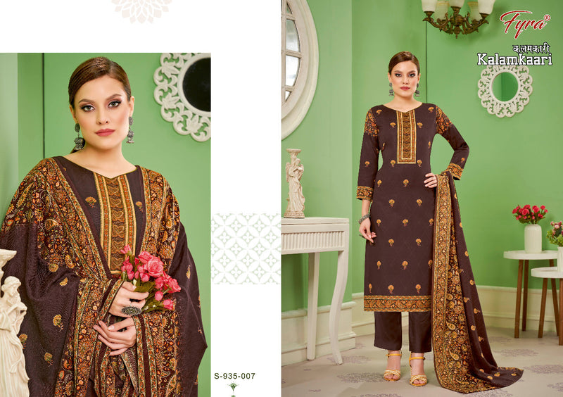 Fyra Kalamkaari Pashmina With Printed Work Stylish Designer Beautiful Fancy Festive Wear Salwar Kameez