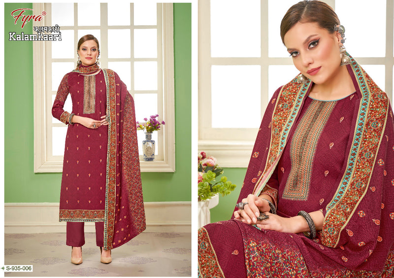 Fyra Kalamkaari Pashmina With Printed Work Stylish Designer Beautiful Fancy Festive Wear Salwar Kameez