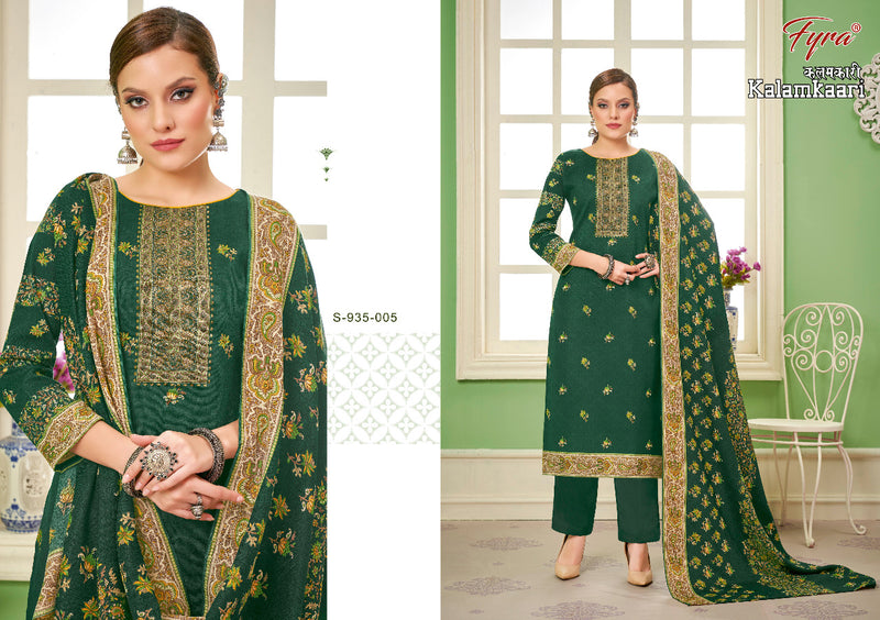 Fyra Kalamkaari Pashmina With Printed Work Stylish Designer Beautiful Fancy Festive Wear Salwar Kameez