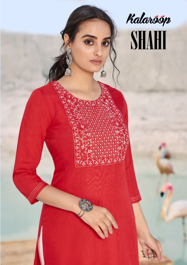 Kalaroop Kajree Fashion Shahi Fancy Rayon Party Wear Kurtis
