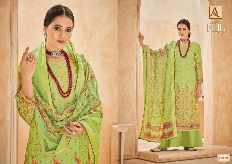 Alok Suit Kalki Edition Vol 5 Dola Jaquard With Embroidery Work Stylish Designer Fancy Salwar Kameez