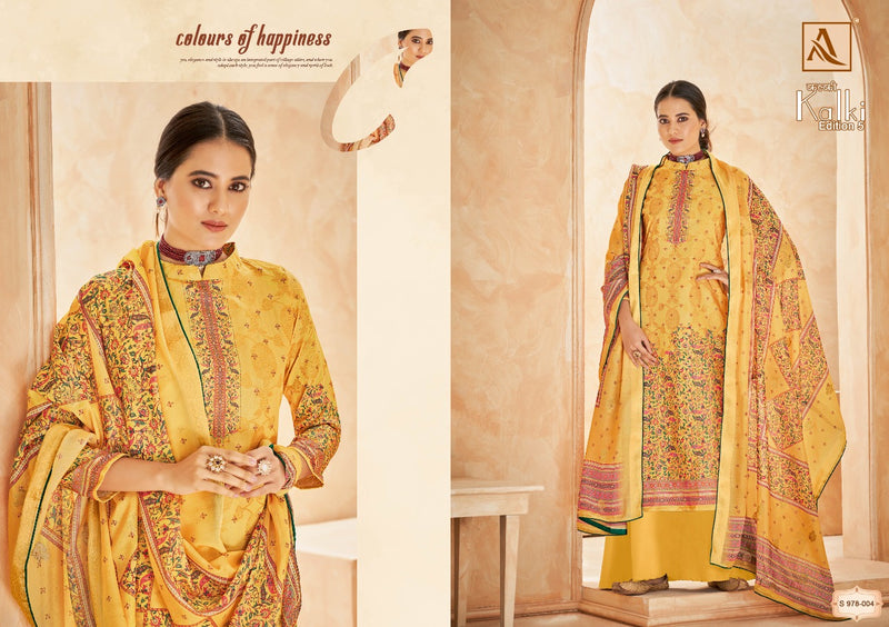 Alok Suit Kalki Edition Vol 5 Dola Jaquard With Embroidery Work Stylish Designer Fancy Salwar Kameez