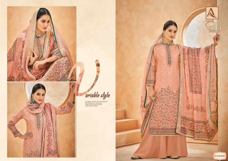 Alok Suit Kalki Edition Vol 5 Dola Jaquard With Embroidery Work Stylish Designer Fancy Salwar Kameez