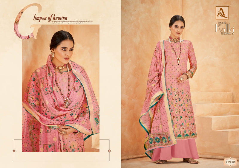 Alok Suit Kalki Edition Vol 5 Dola Jaquard With Embroidery Work Stylish Designer Fancy Salwar Kameez