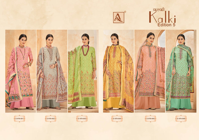 Alok Suit Kalki Edition Vol 5 Dola Jaquard With Embroidery Work Stylish Designer Fancy Salwar Kameez