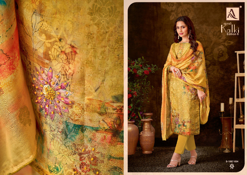Alok Suit Kalki Edition Vol 6 Jacquard With Fancy Work Stylish Designer Attractive Look Salwar Kameez