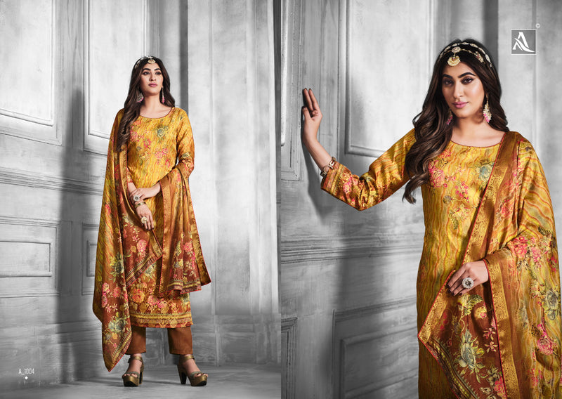 Alok Suits Kalki Edition Vol 9 Premium Hand Banarasi Dola Jacquard Digital Printed Swarovski Diamond Work Stylish Designer Salwar Suit