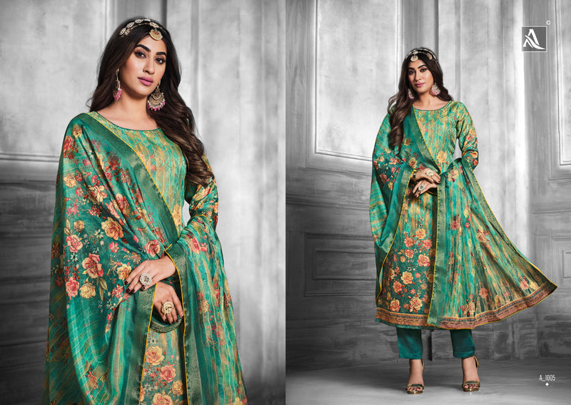 Alok Suits Kalki Edition Vol 9 Premium Hand Banarasi Dola Jacquard Digital Printed Swarovski Diamond Work Stylish Designer Salwar Suit