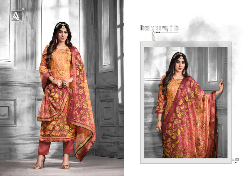 Alok Suits Kalki Edition Vol 9 Premium Hand Banarasi Dola Jacquard Digital Printed Swarovski Diamond Work Stylish Designer Salwar Suit