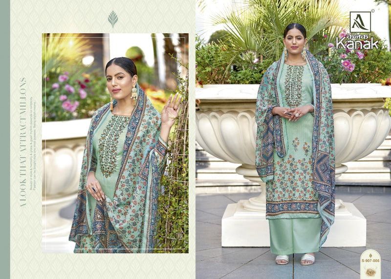 Alok Suits Kanak Jam Cotton Embroidered Designer Party Wear Salwar Suits With Digital Print