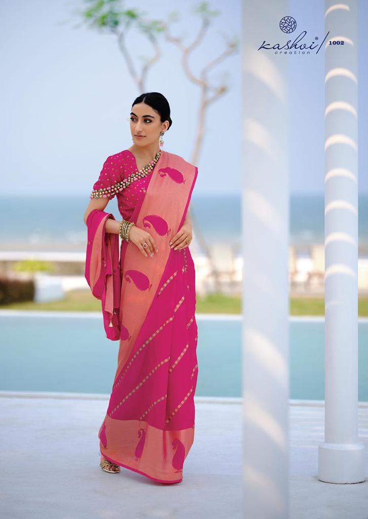 Kashvi Creation Kanishka Viscose Brasso Party Wear Sarees With Fancy Prints