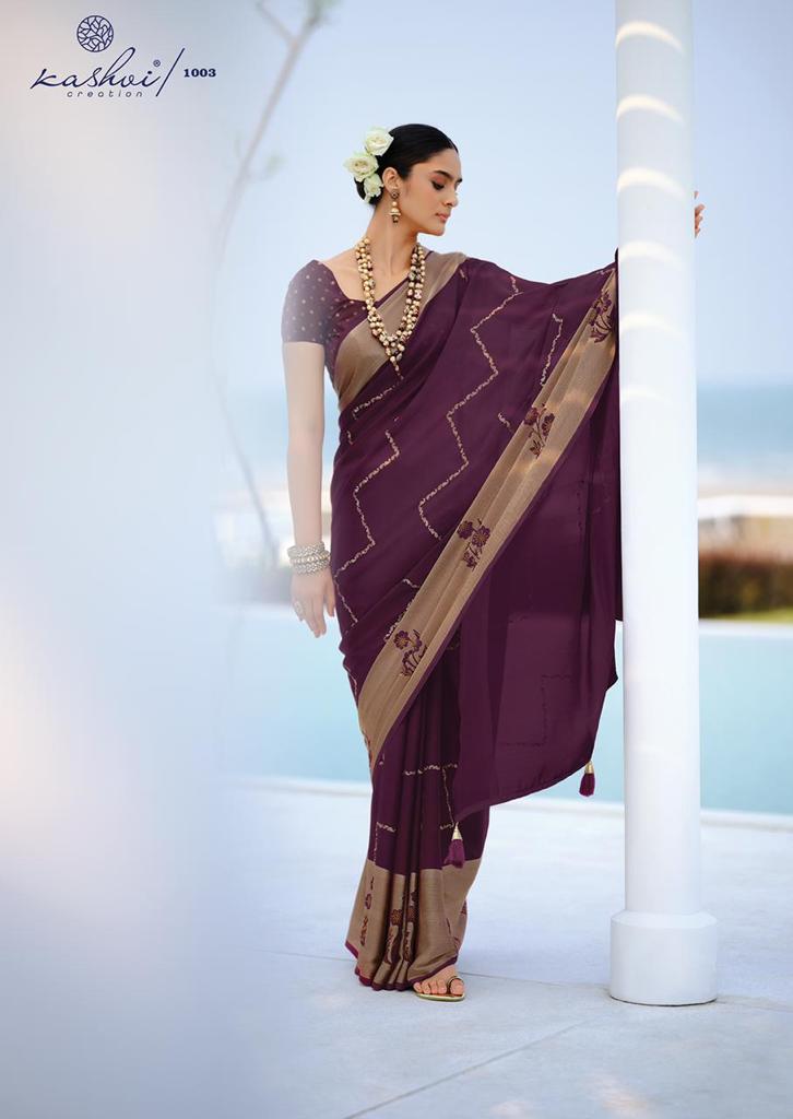 Kashvi Creation Kanishka Viscose Brasso Party Wear Sarees With Fancy Prints